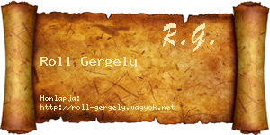 Roll Gergely névjegykártya